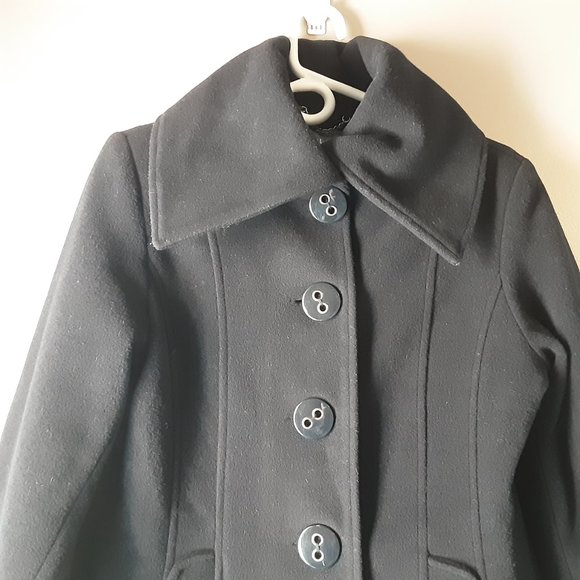 Laura Wool Cashmere Black Winter Pea Coat | S - Picture 3 of 16